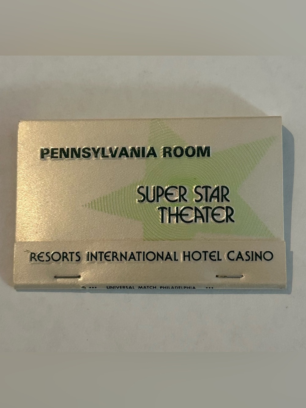 Vintage Matchbook Pennsylvania Room Super Star Resort Hotel Casino Atlantic City